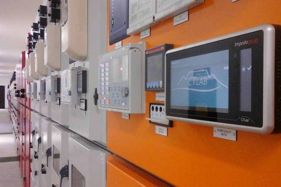 Protection relay panels during secondary injection testing