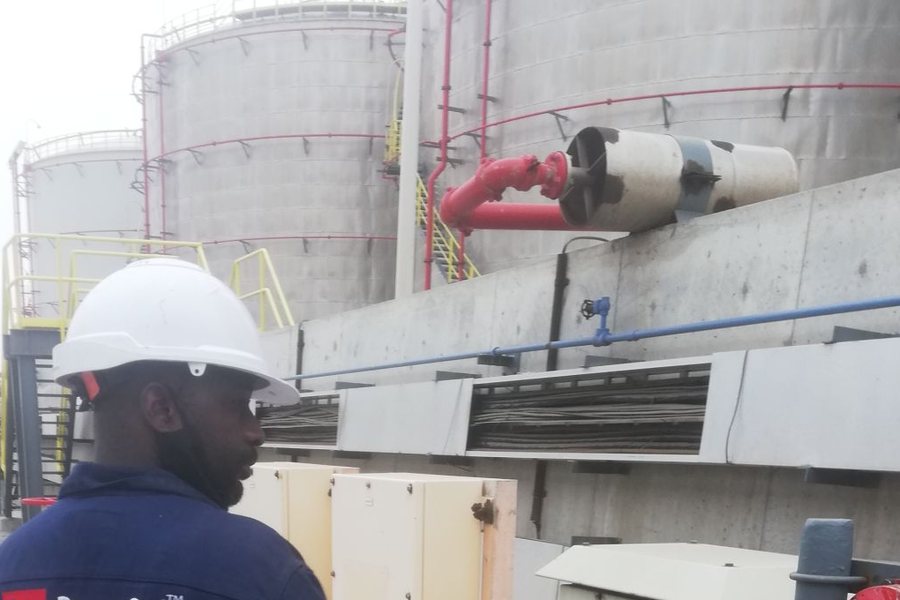 Electrical works at a fuel storage terminal in Walvis Bay